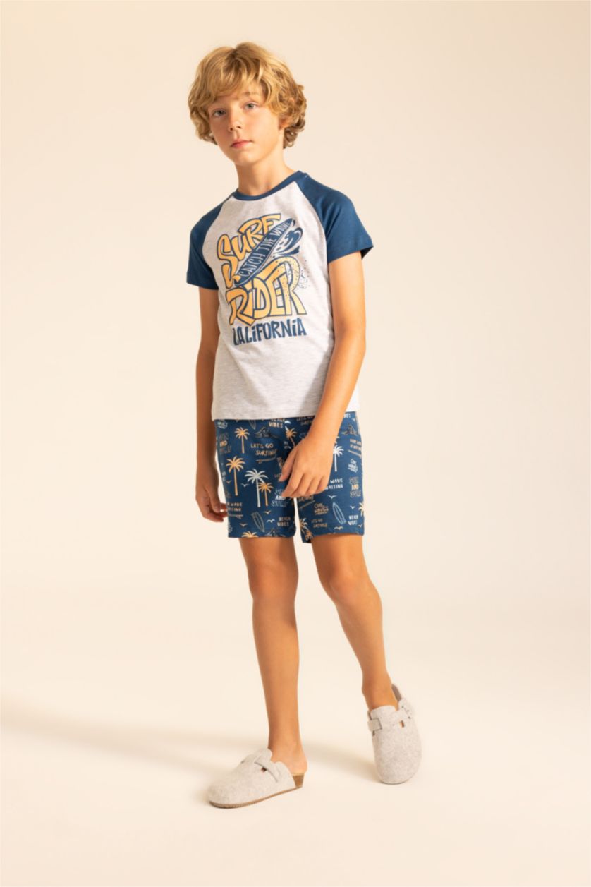 Мальчики и подростки Индиго Пижама с принтом для мальчиков