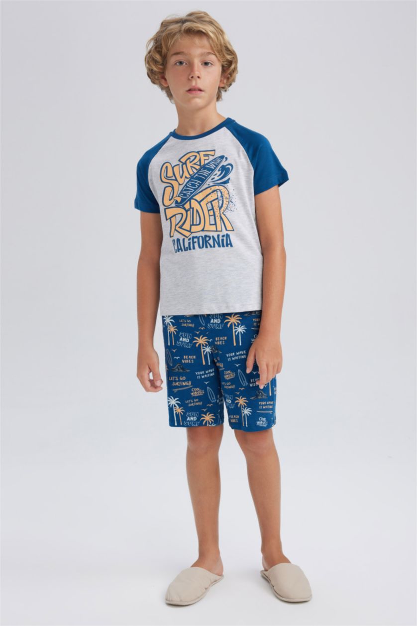 Мальчики и подростки Индиго Пижама с принтом для мальчиков