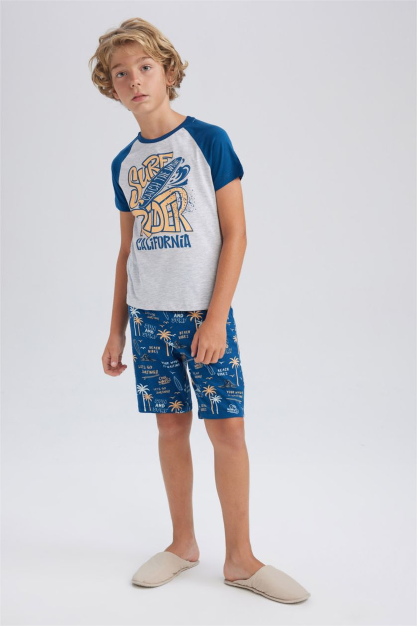 Мальчики и подростки Индиго Пижама с принтом для мальчиков