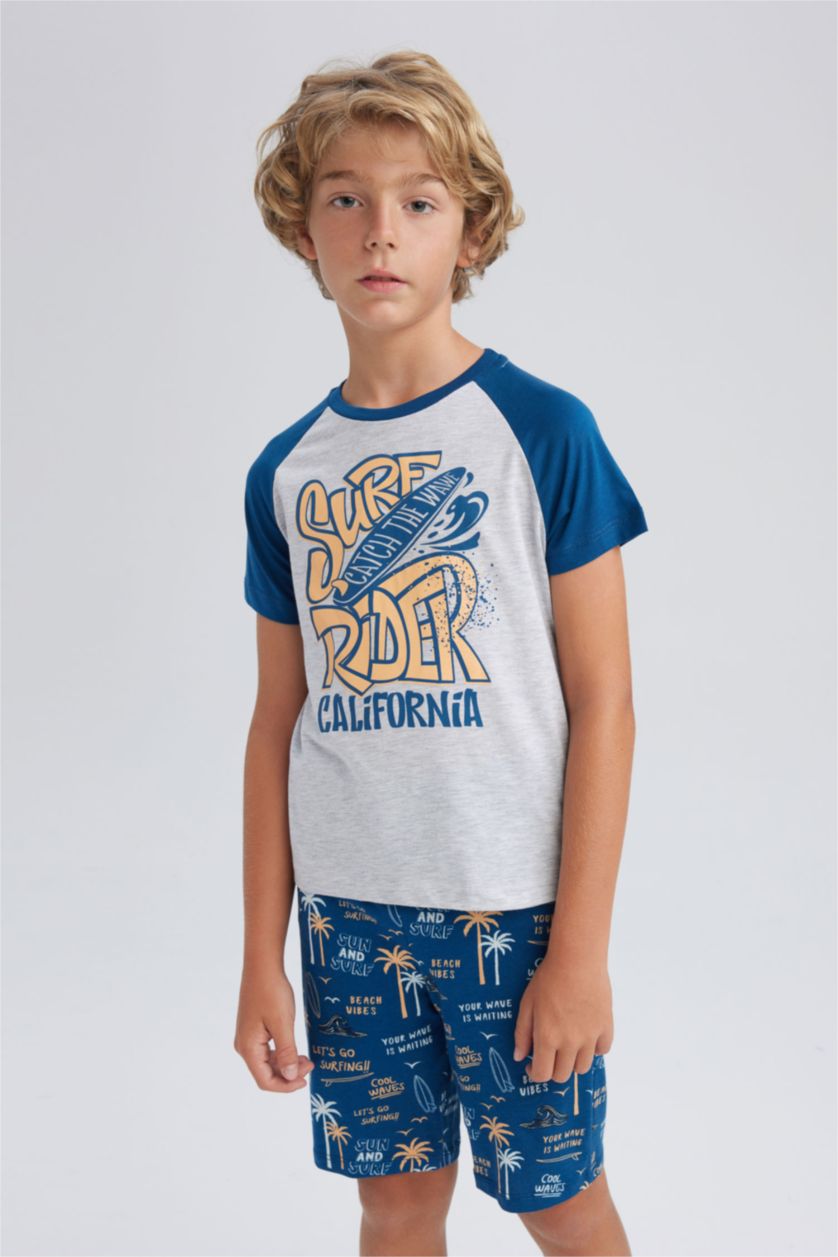 Мальчики и подростки Индиго Пижама с принтом для мальчиков