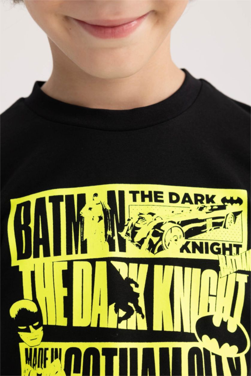 Boys & Teens Black Boy Batman Licensed Short Sleeve Pajamas Set