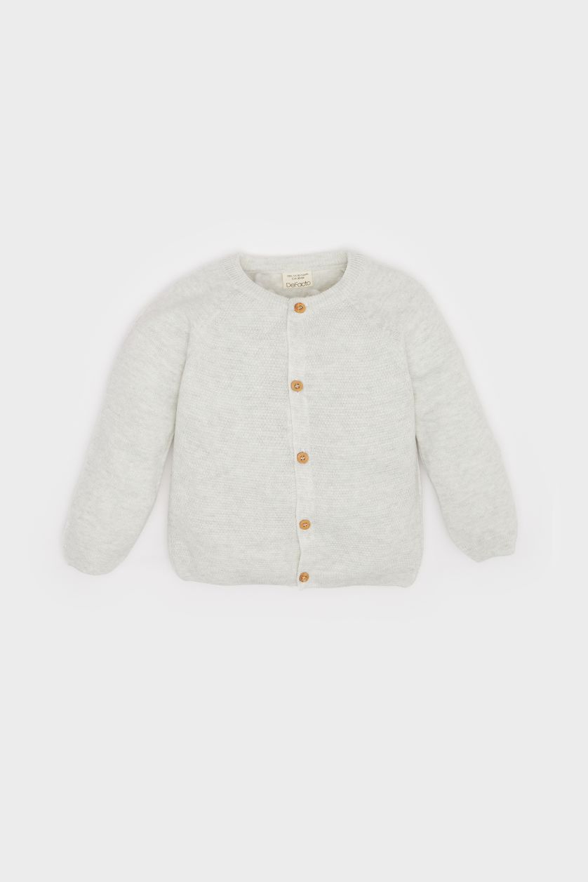 Малыши мальчики Светло-серый Кардиган с круглым вырезом для малышей мальчиков