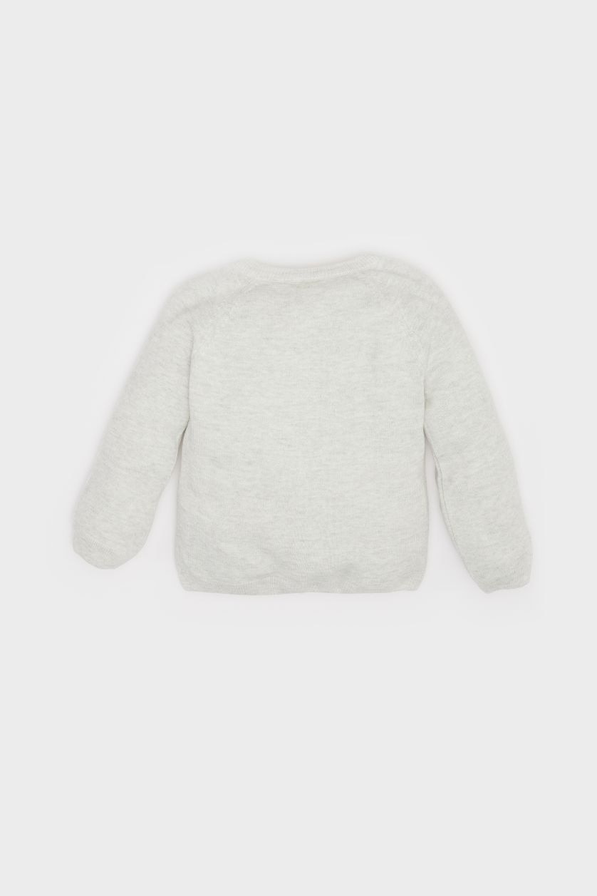 Малыши мальчики Светло-серый Кардиган с круглым вырезом для малышей мальчиков