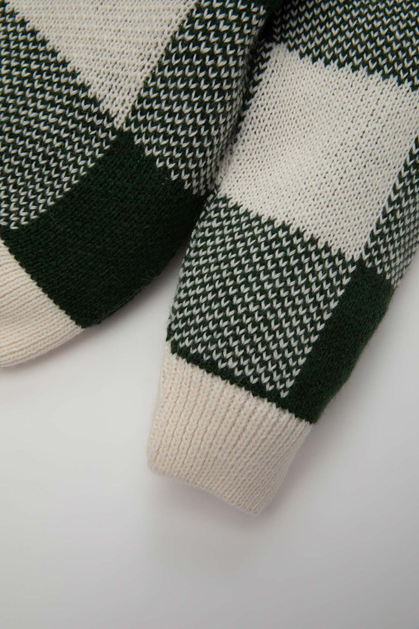 Сәби Ұл Сұр Сәби Ұл v жаға чек Кардиган