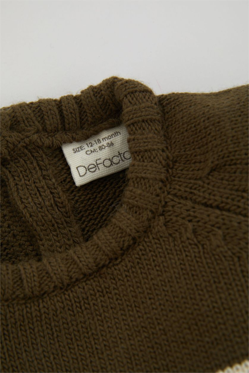 BÉBÉ GARÇON Kaki Pull-Over Tricot Coupe Régulière Pour BéBé Garçon