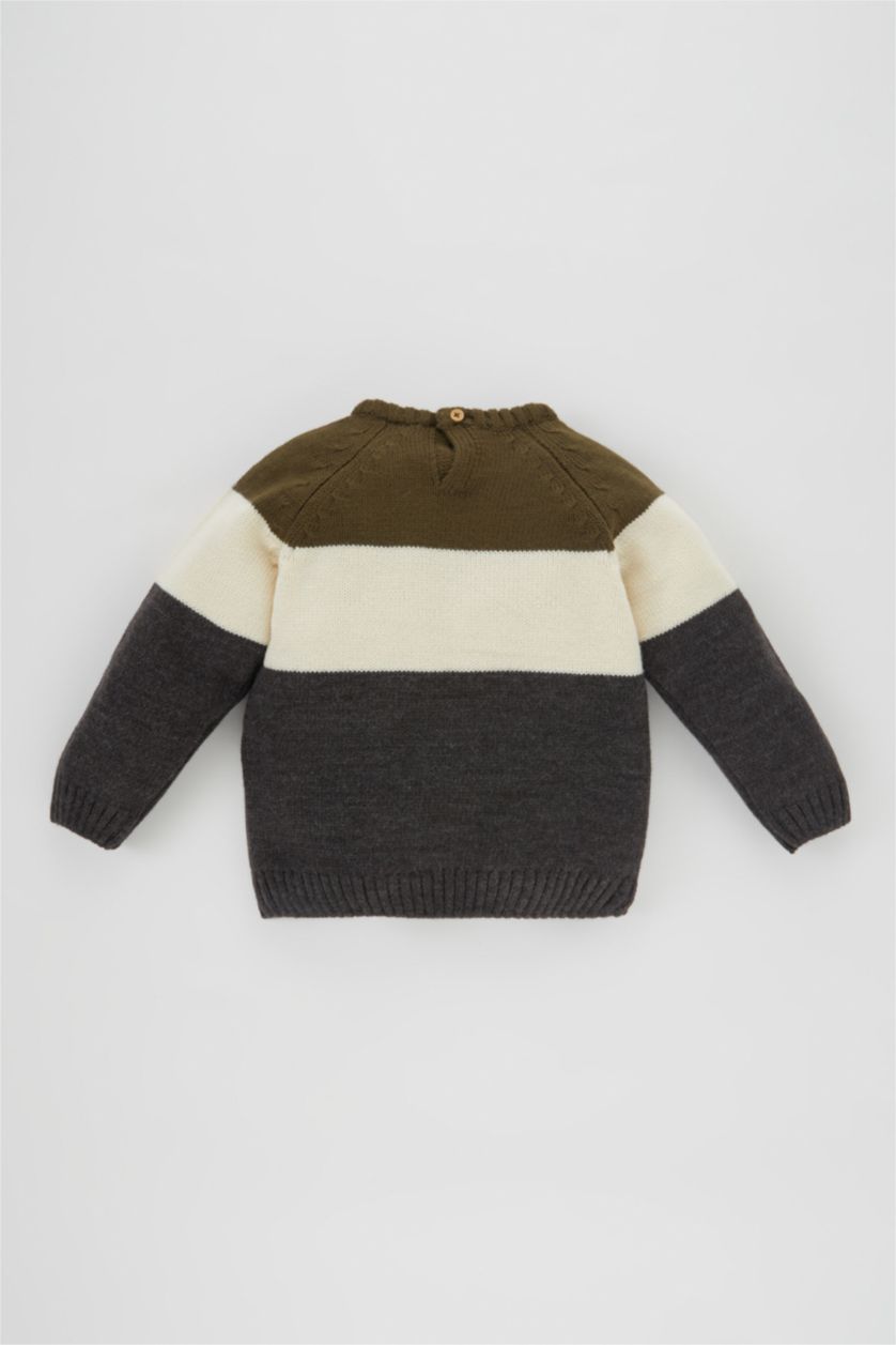 BÉBÉ GARÇON Kaki Pull-Over Tricot Coupe Régulière Pour BéBé Garçon