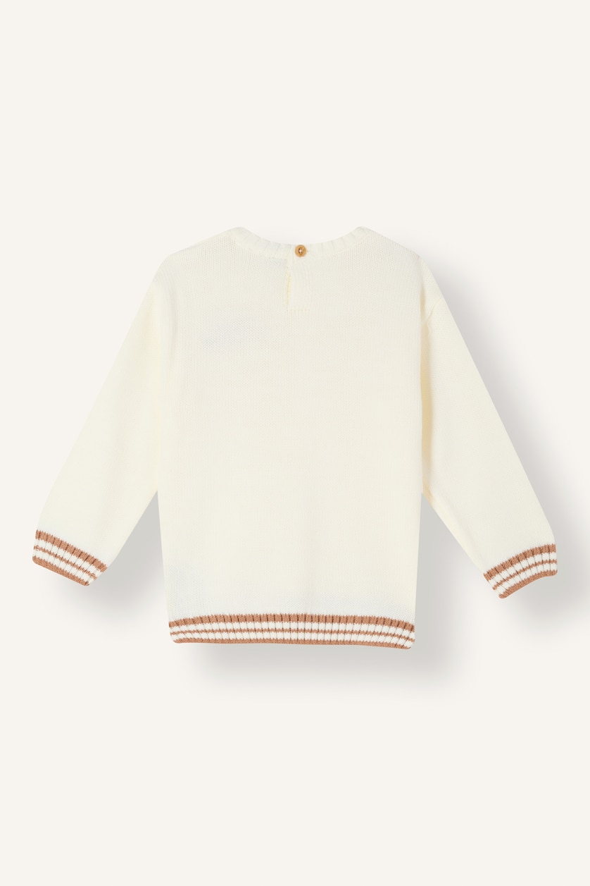 BÉBÉ GARÇON Écru Pull à col rond imprimé slogan Coupe régulière pour bébé garçon