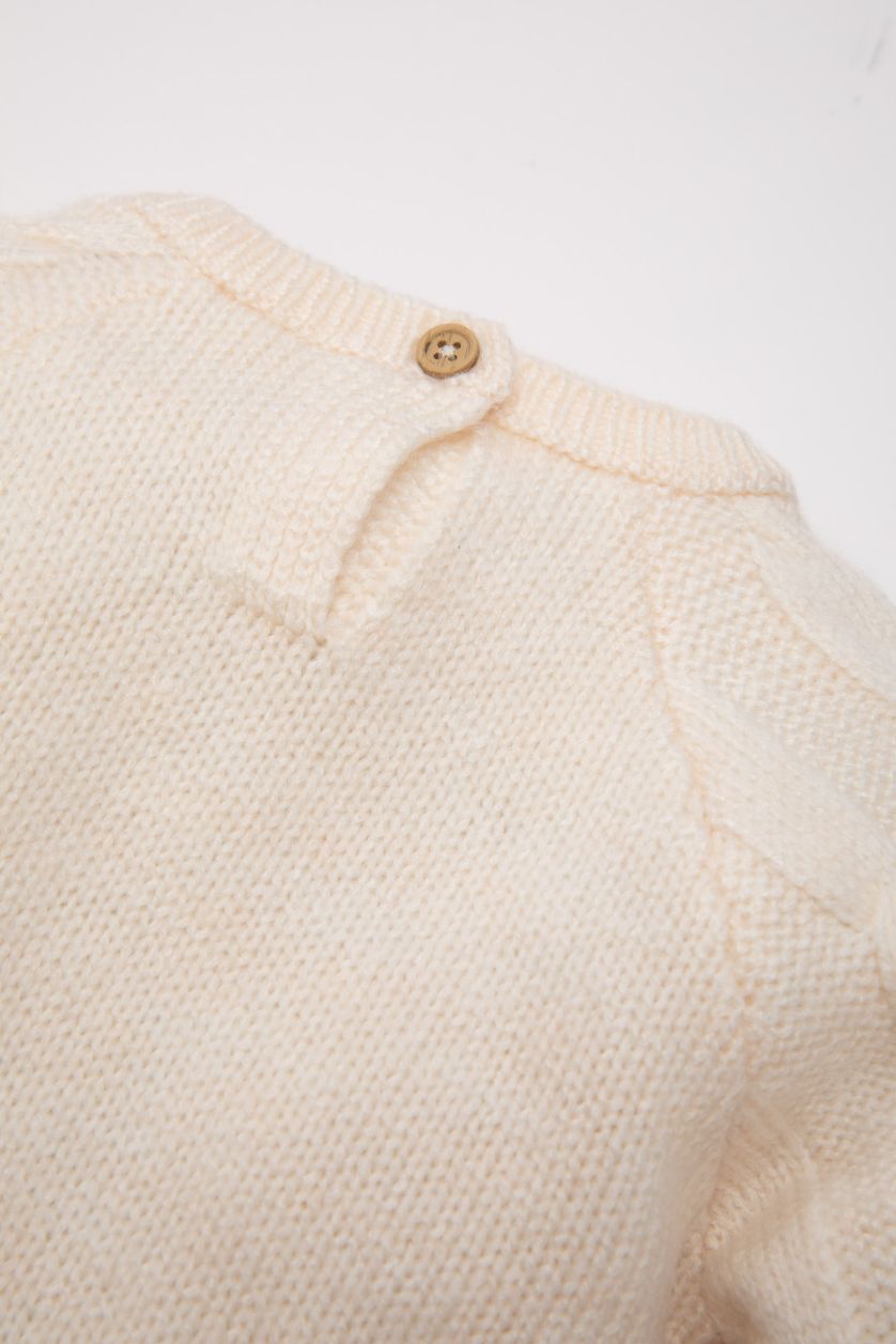 BÉBÉ GARÇON Écru Pull Col Ras Du Cou BéBé Garçon