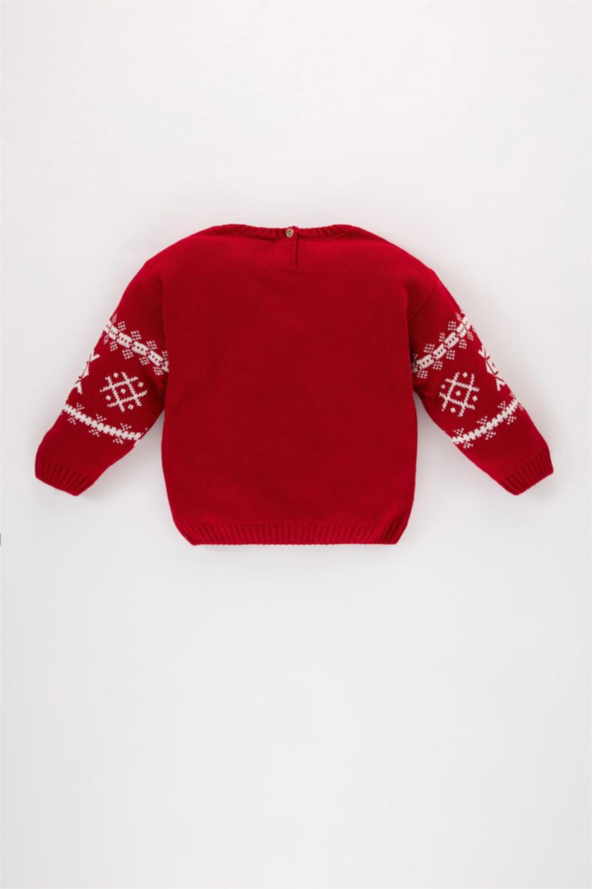 Erkek Bebek Kırmızı Erkek Bebek Yılbaşı Temalı Kazak