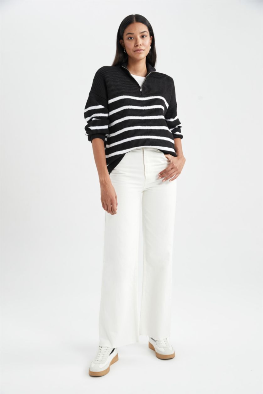 WOMAN Black Regular Fit Thessaloniki Fabric Pullover