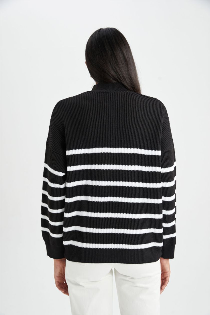 WOMAN Black Regular Fit Thessaloniki Fabric Pullover