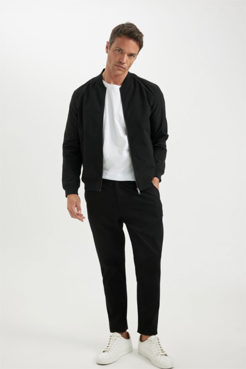 MAN Black Slim Fit Bomber Jacket