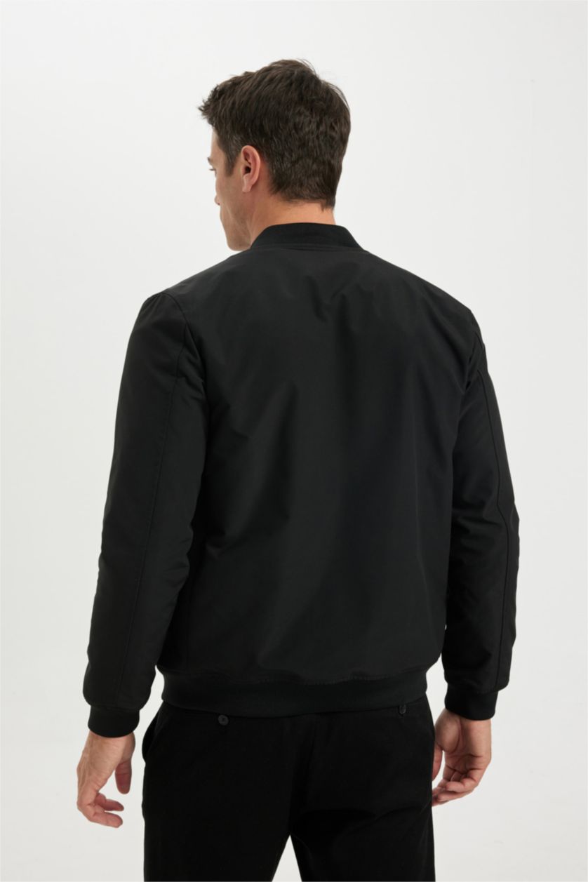MAN Black Slim Fit Bomber Jacket