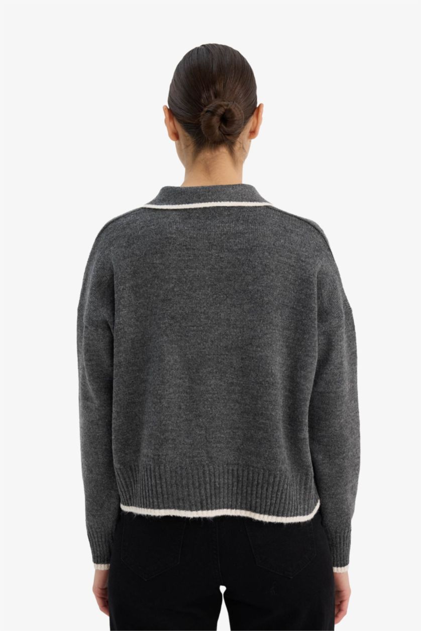 WOMAN Anthracite Regular Fit Knitwear Pullover