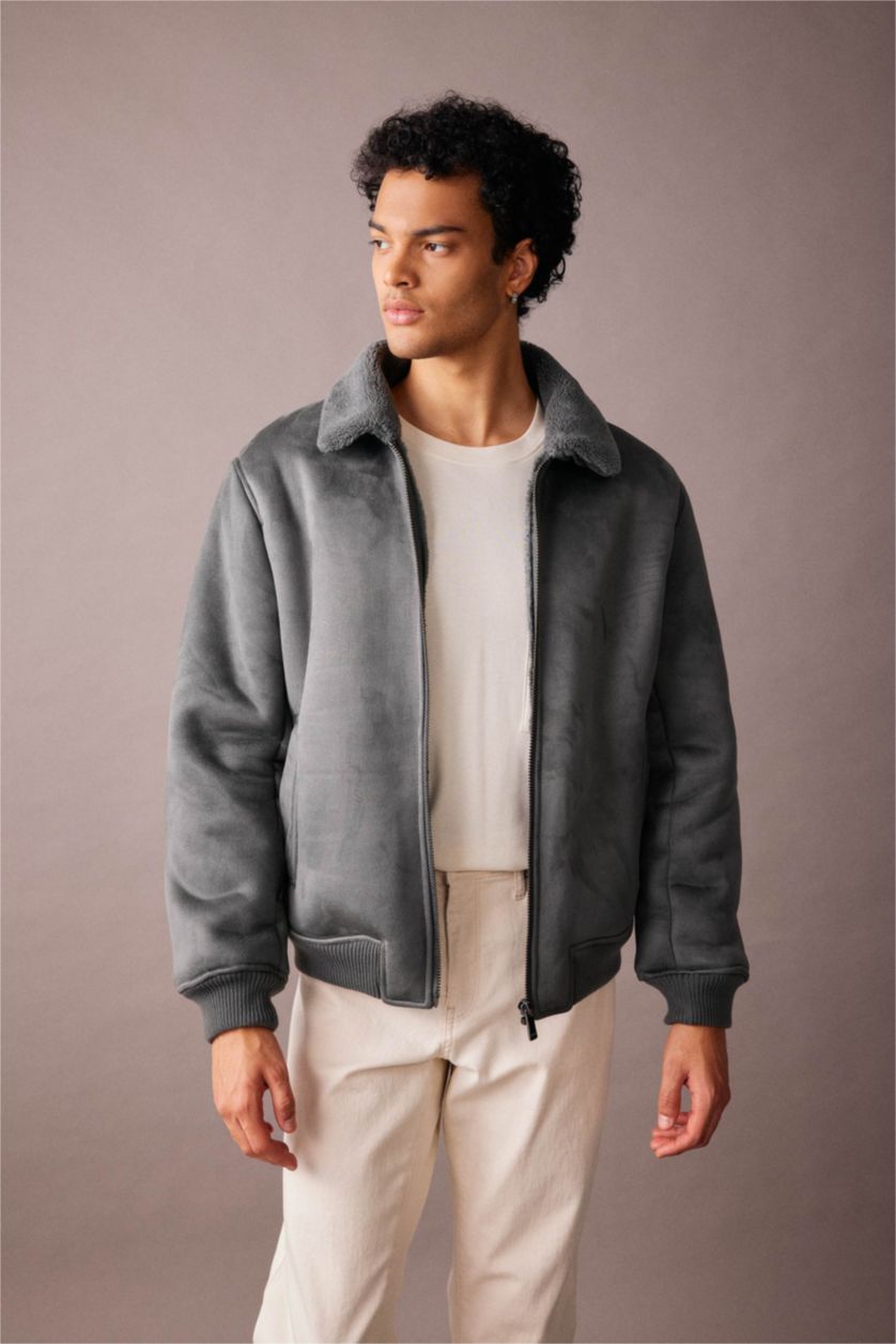 HOMME Vert Foncé Veste Coupe Slim Col Polo