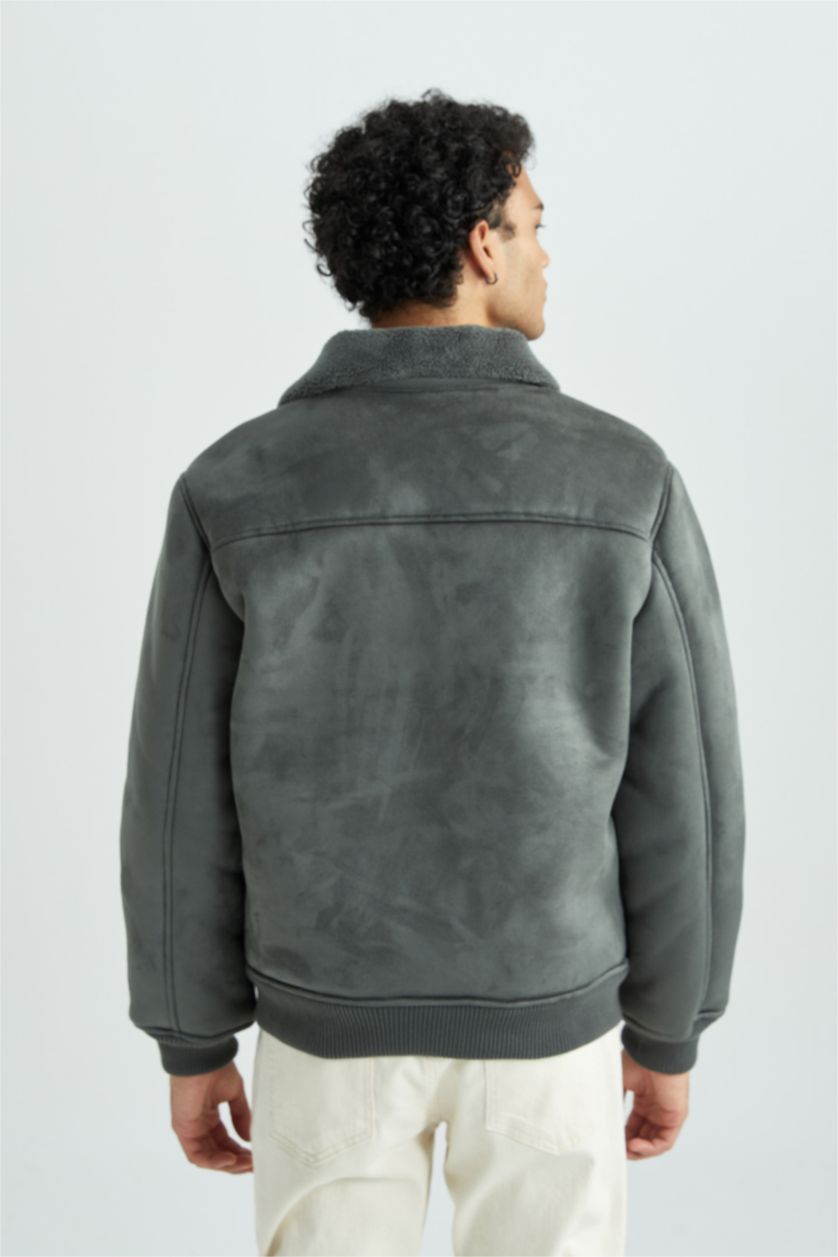 HOMME Vert Foncé Veste Coupe Slim Col Polo