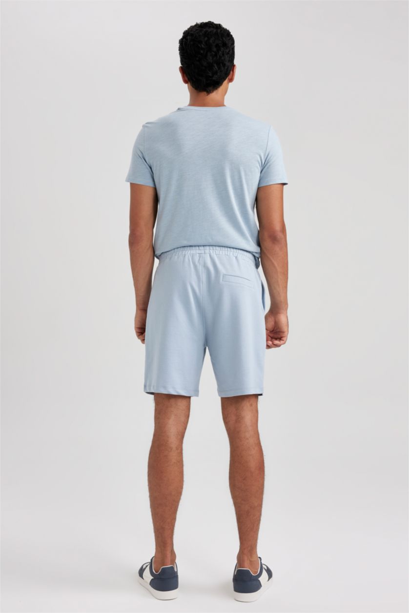 MAN Light Blue Slim Fit Thin Sweatshirt Fabric Super Skinny Hem Shorts