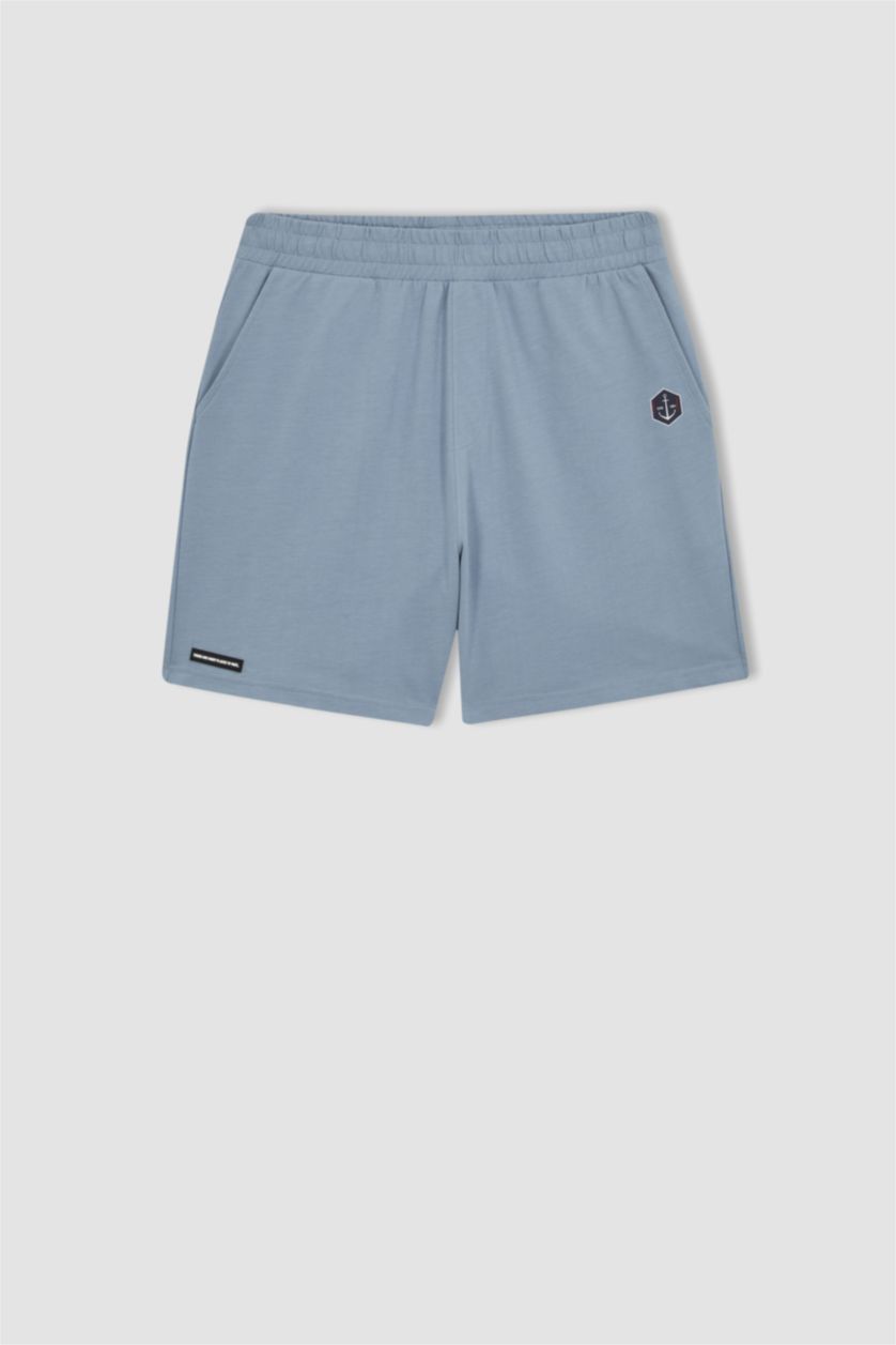 MAN Light Blue Slim Fit Thin Sweatshirt Fabric Super Skinny Hem Shorts