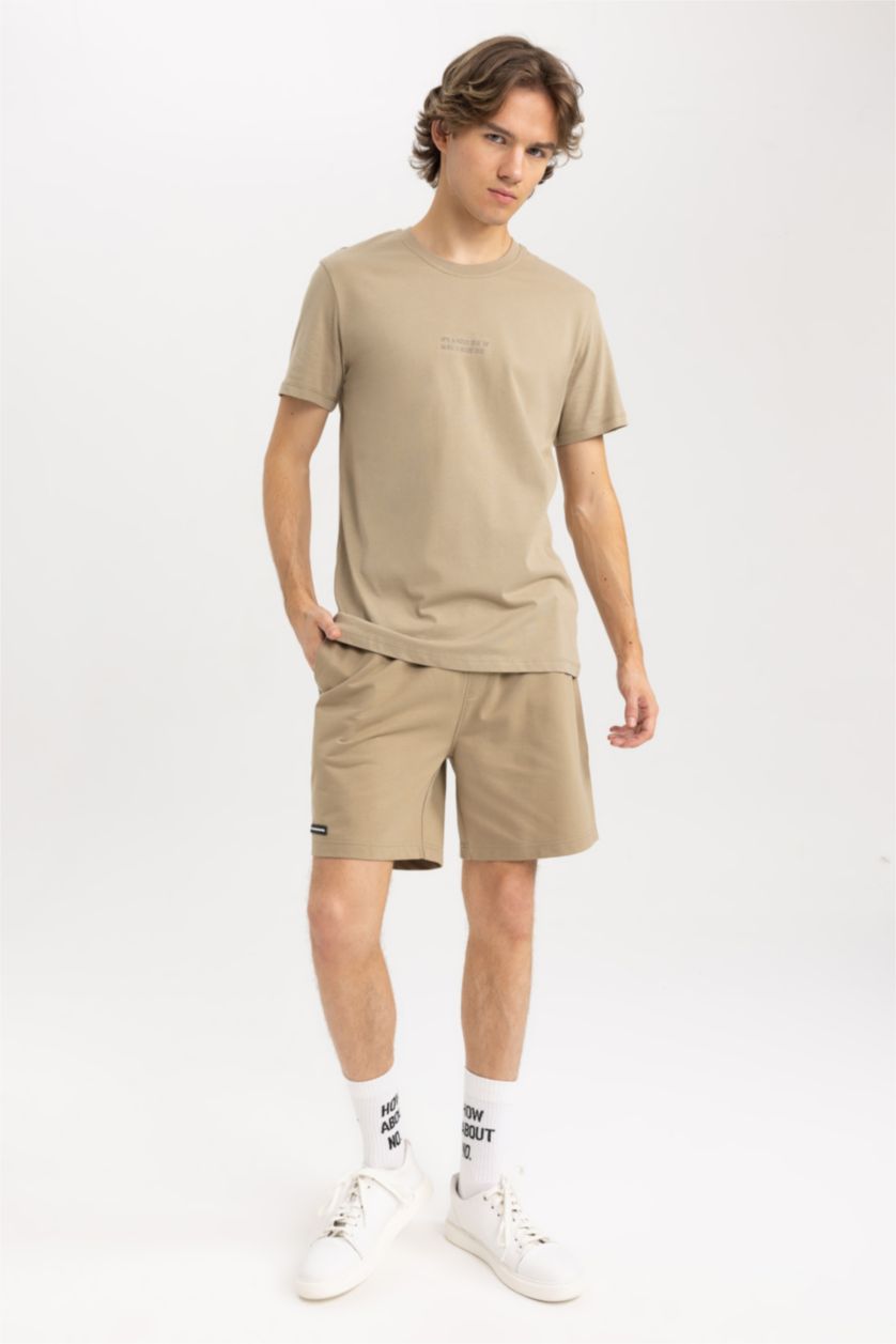 MAN Dark Beige Slim Fit Thin Fabric Super Skinny Short