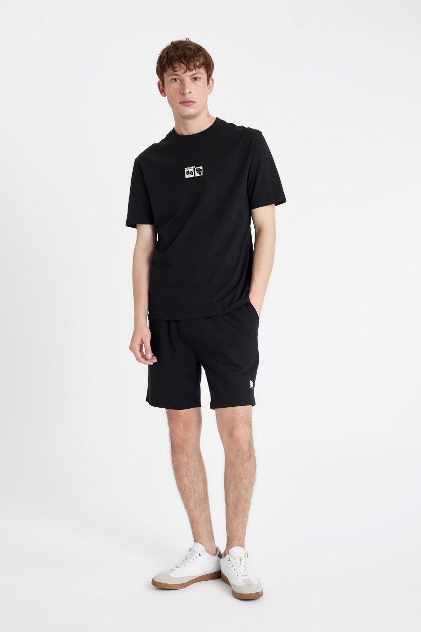 MAN Black Slim Fit Super Skinny Hem Shorts
