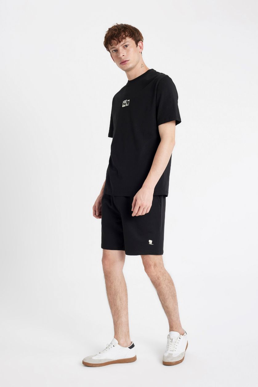MAN Black Slim Fit Super Skinny Hem Shorts