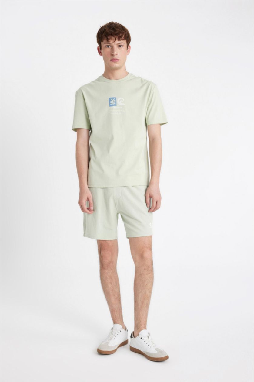 Erkek Mint Slım Fıt Dar Paça Şort