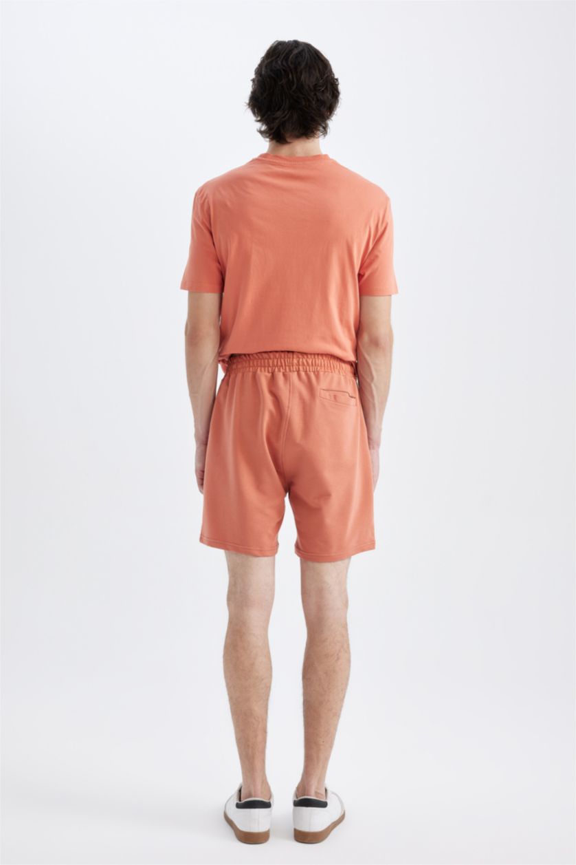 Man Orange Slim Fit Super Skinny Hem Shorts