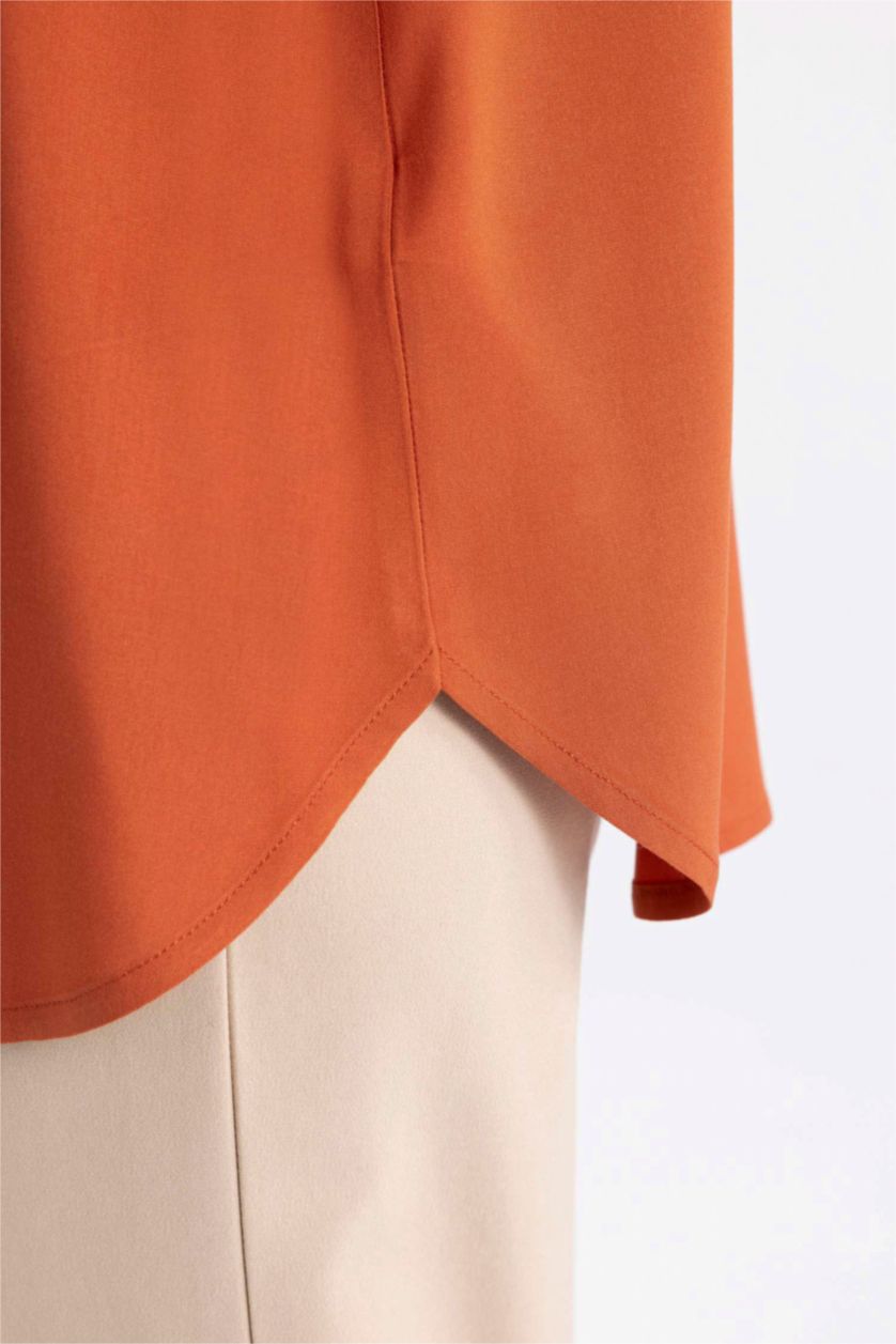 WOMAN Dark Orange Regular Fit Long Sleeve Tunic