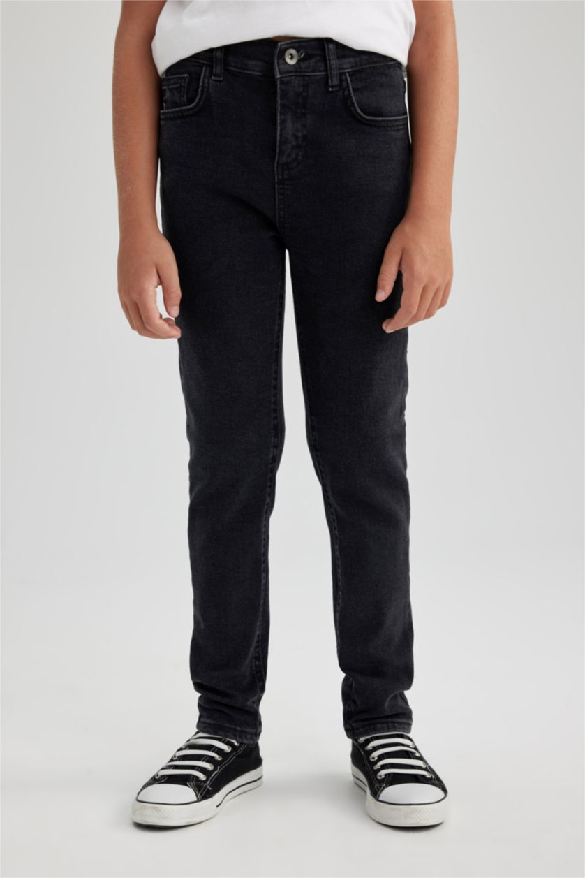 أولادي أسود بنطلون جينز اولادي سكيني فيت جينز برجل ضيق