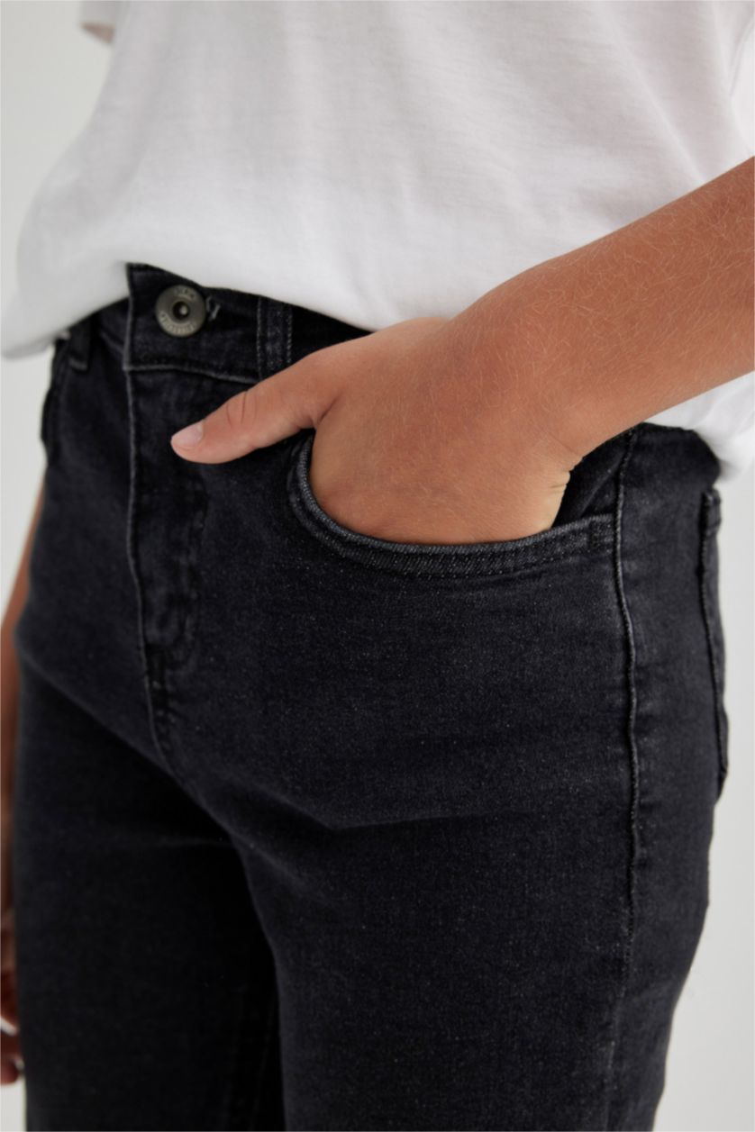 أولادي أسود بنطلون جينز اولادي سكيني فيت جينز برجل ضيق