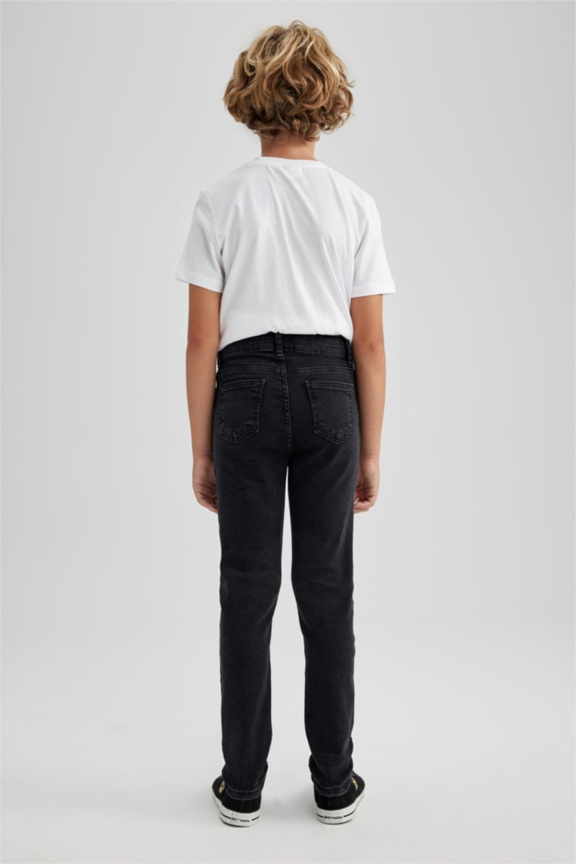 أولادي أسود بنطلون جينز اولادي سكيني فيت جينز برجل ضيق