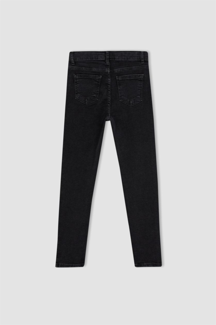 أولادي أسود بنطلون جينز اولادي سكيني فيت جينز برجل ضيق