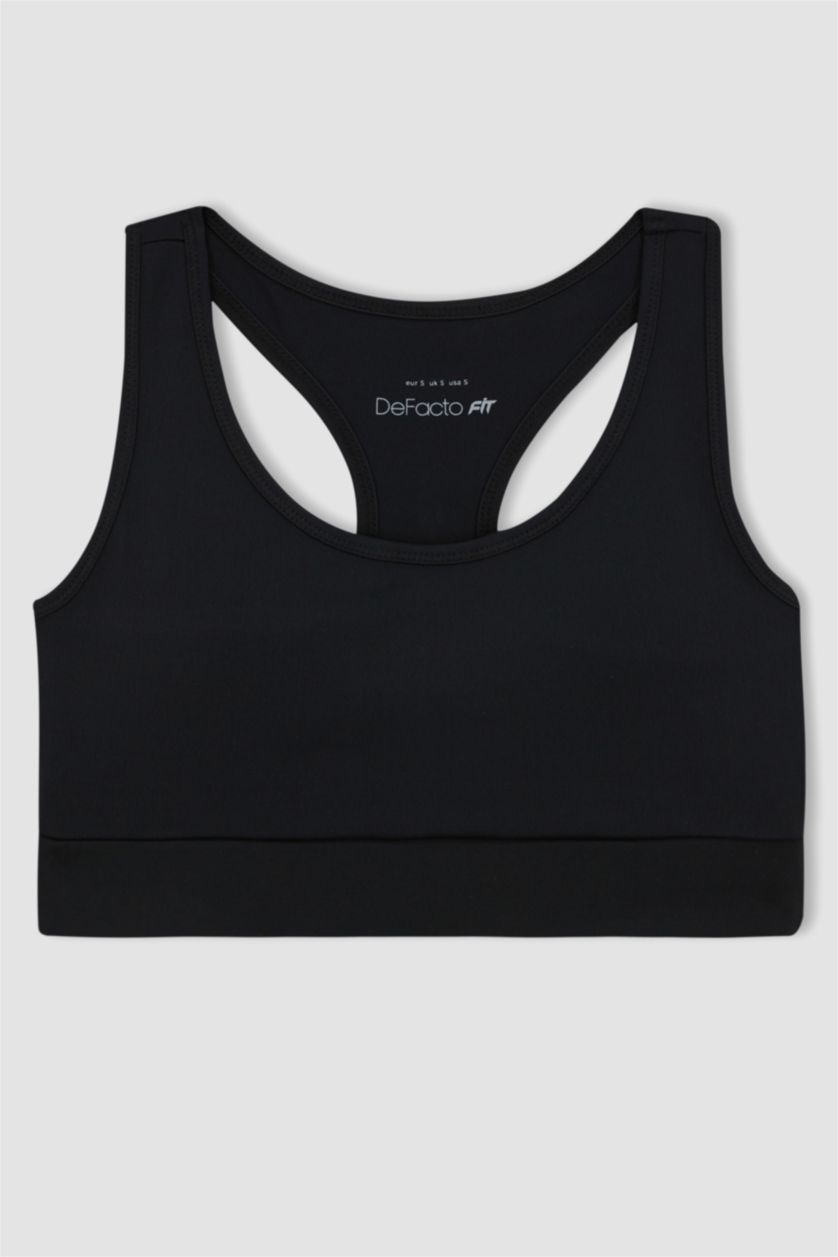 حريمي أسود برا بطبعة شعار برقبة مستديرة