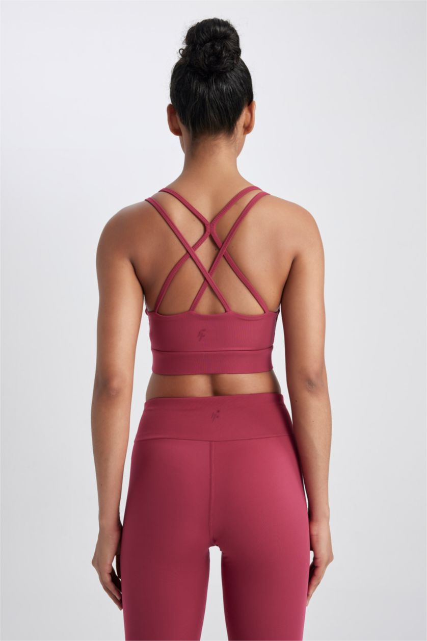 نساء خمري حمالات الصدر بطبعة شعار برقبة مستديرة