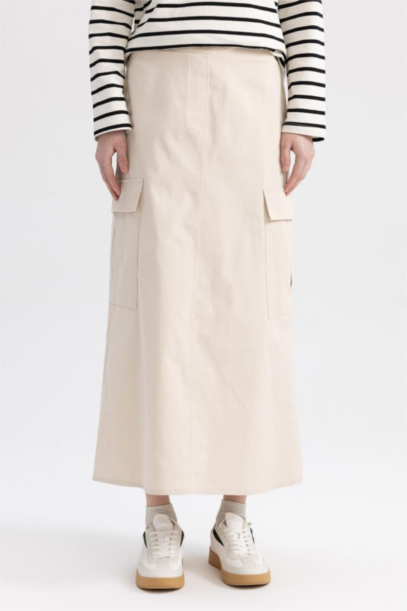 FEMME Beige Jupe La Gabardıne