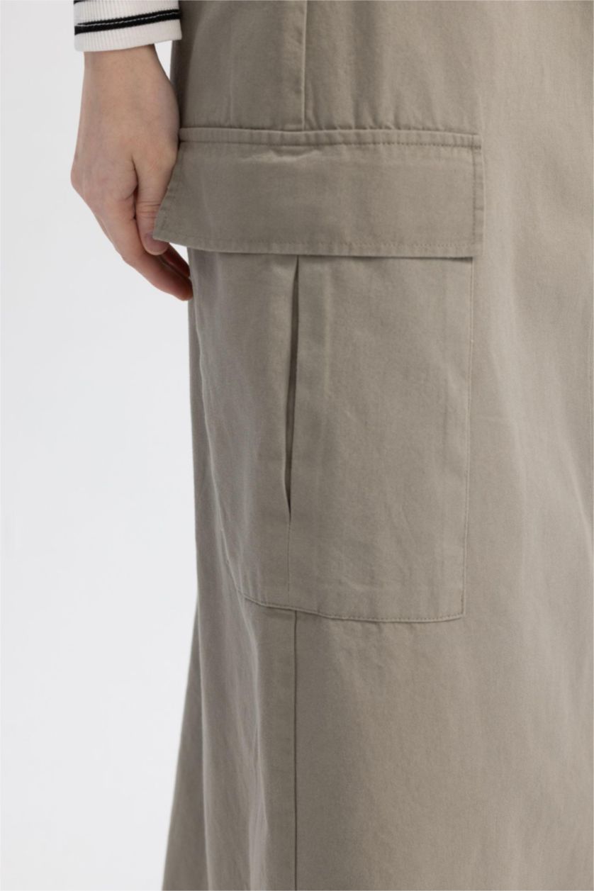 FEMME Kaki Clair Jupe La Gabardıne