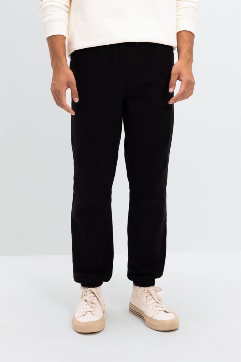 MAN Black Regular Fit Trousers