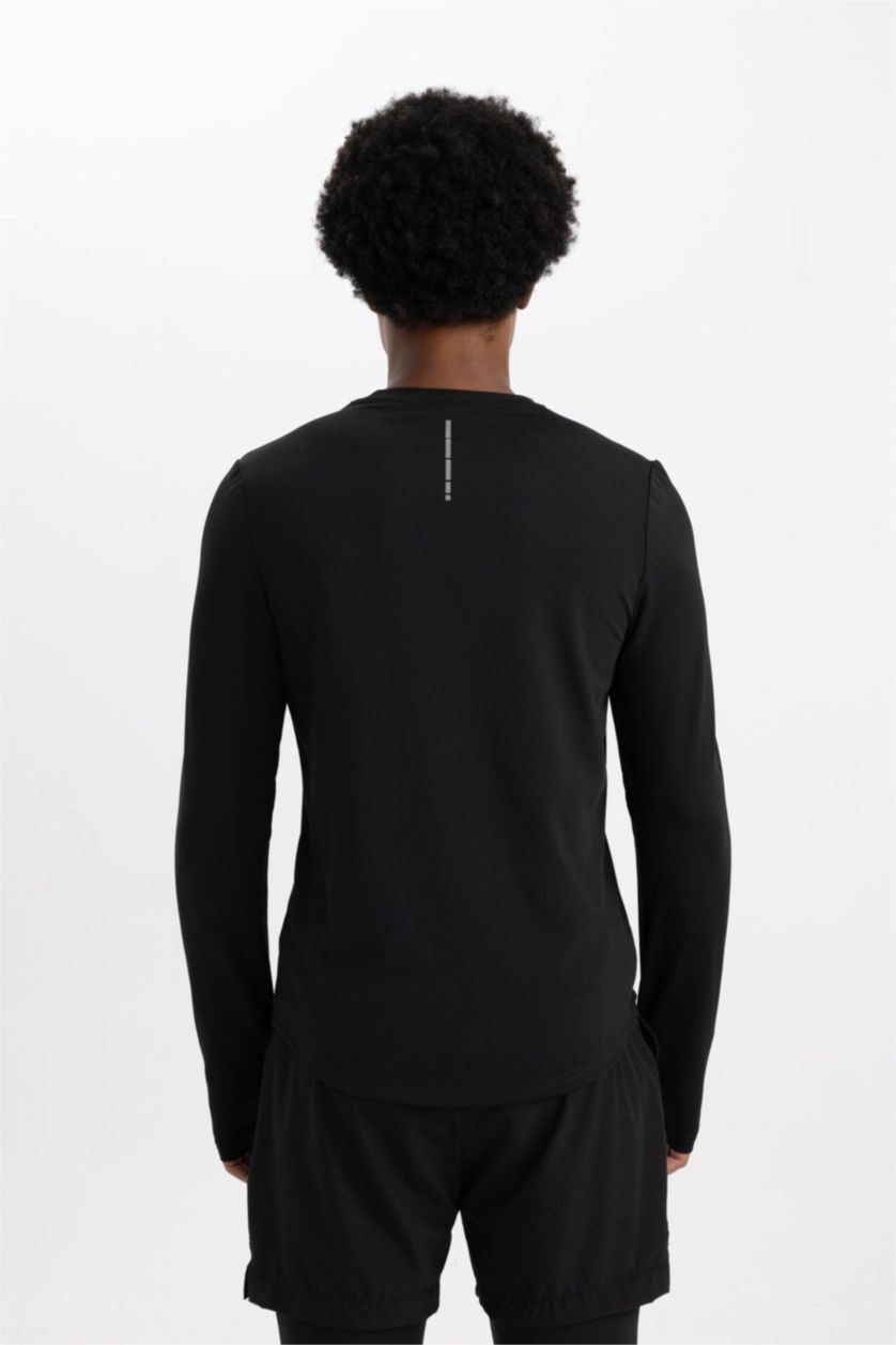 MAN Black DeFactoFit Slim Fit Crew Neck Sports T-Shirt