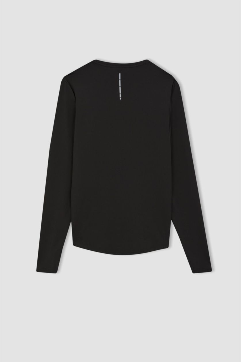 MAN Black DeFactoFit Slim Fit Crew Neck Sports T-Shirt