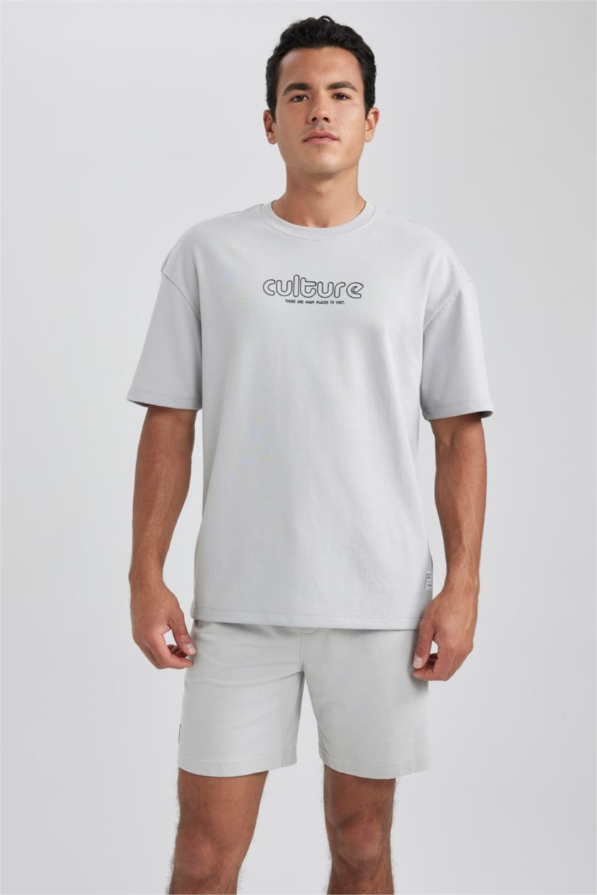 MAN Light Grey Comfort Fit Crew Neck Short Sleeve T-Shirt