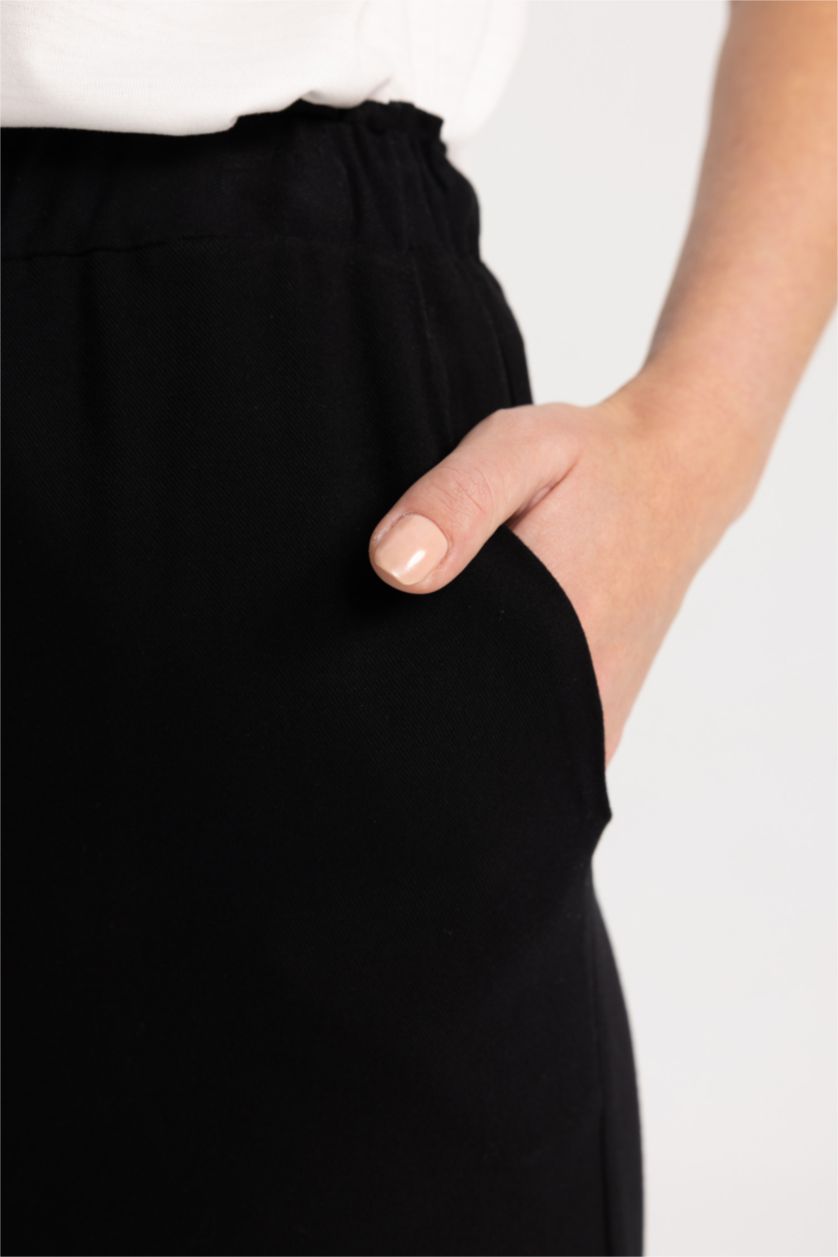Kadın Siyah Wıde Leg Viskon Pantolon