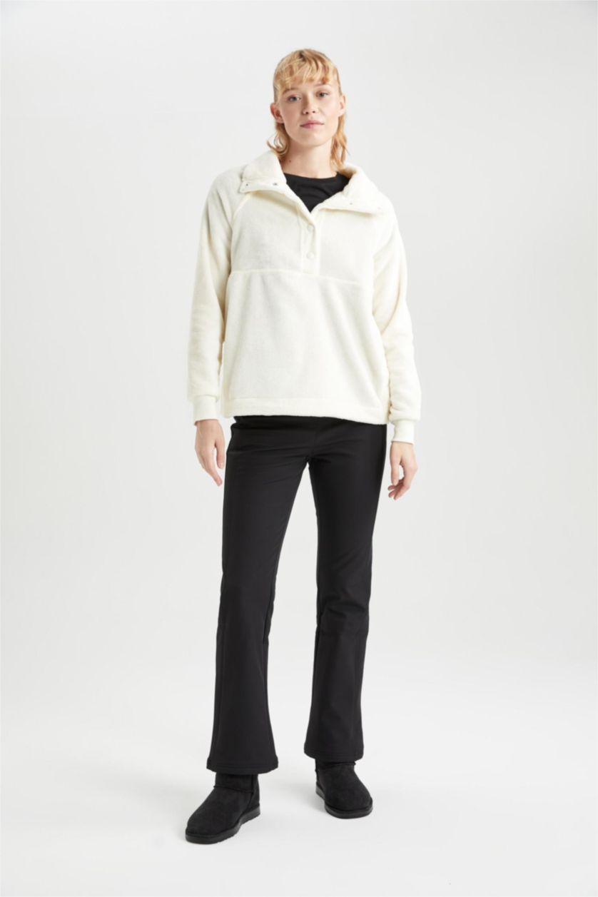 Женщины Черный Брюки стандартного кроя, DeFactoFit