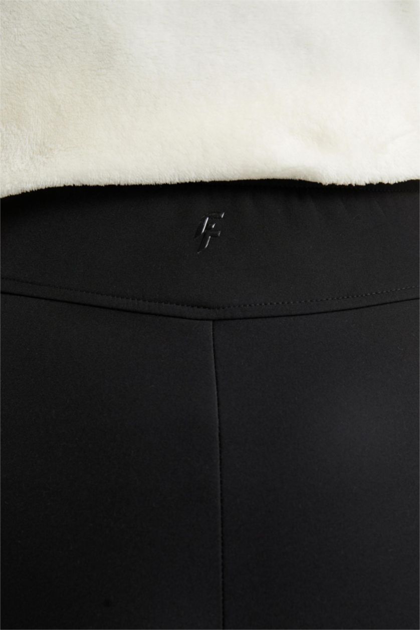 Женщины Черный Брюки стандартного кроя, DeFactoFit