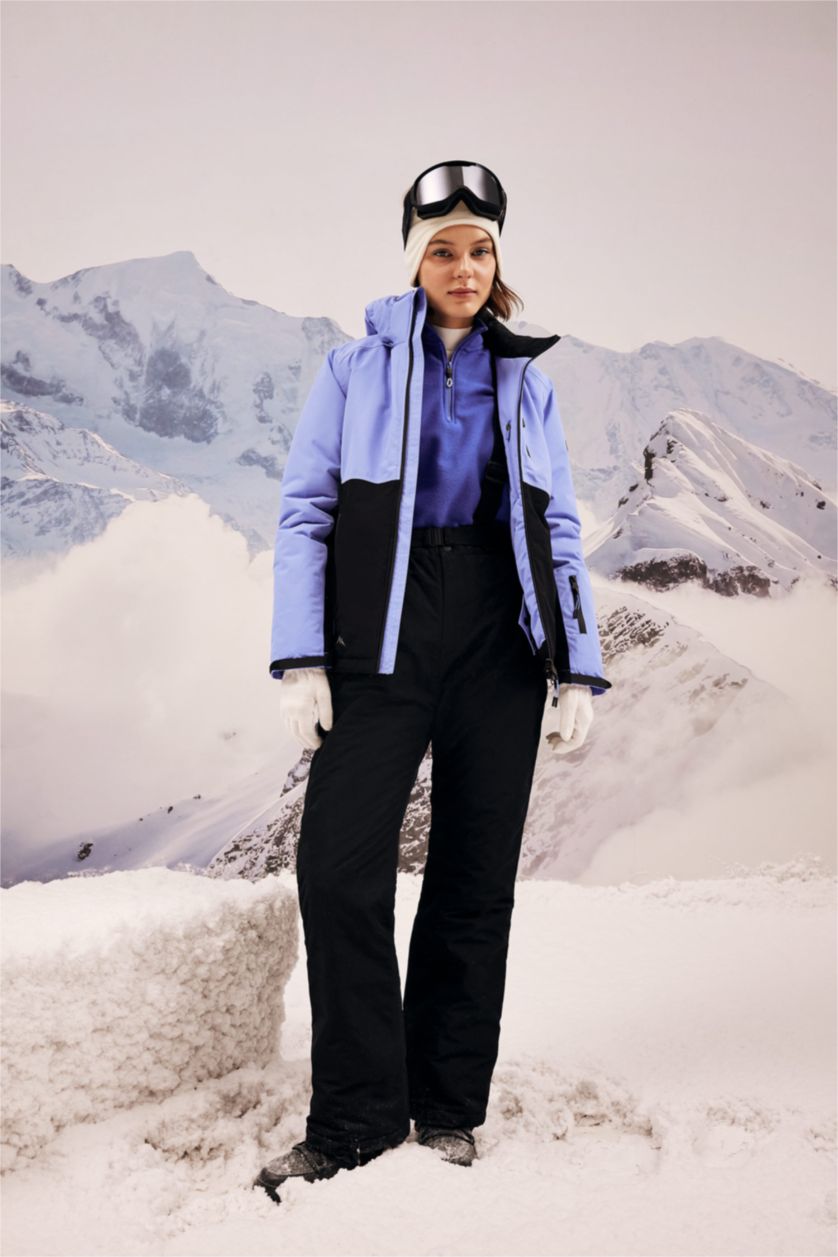 WOMAN Black Regular Fit Strappy Ski Trousers