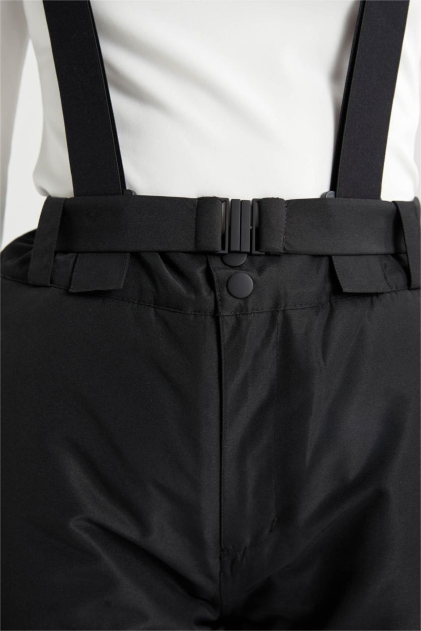 WOMAN Black Regular Fit Strappy Ski Trousers
