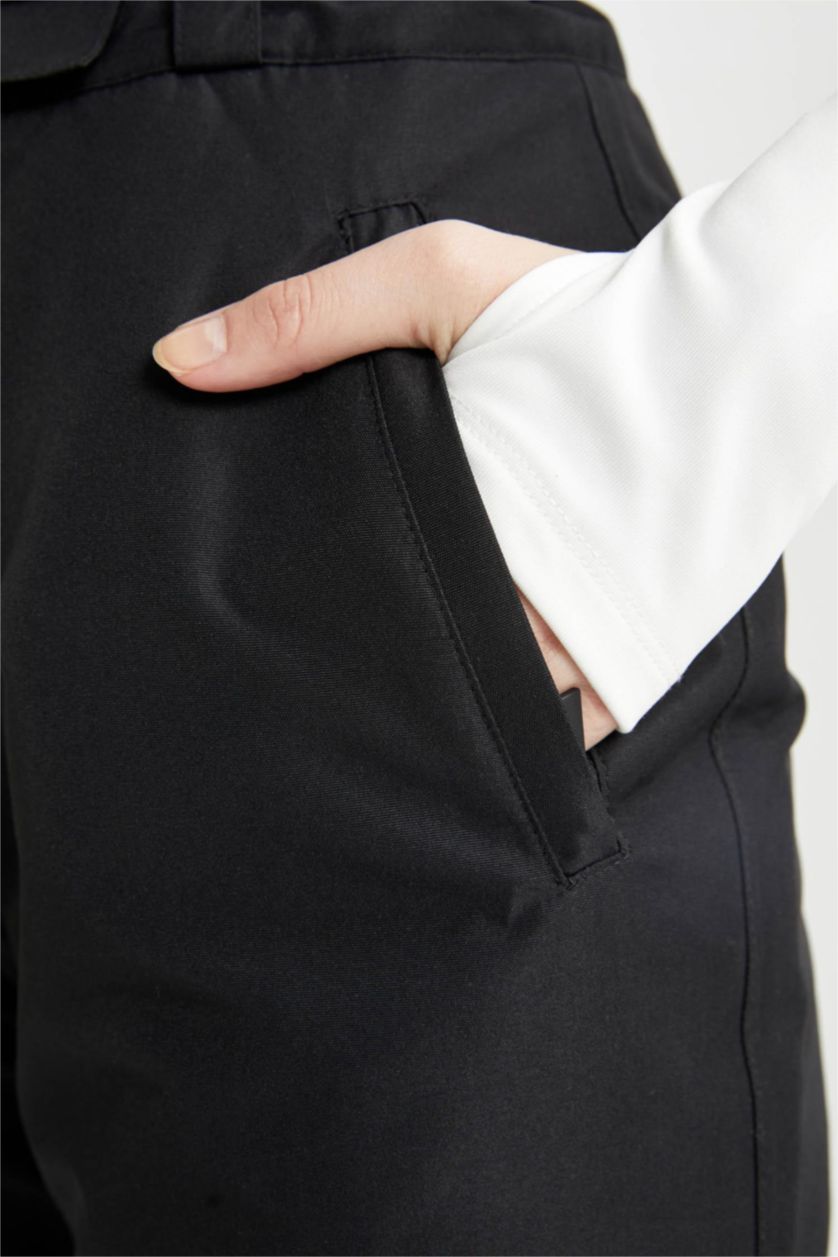 WOMAN Black Regular Fit Strappy Ski Trousers