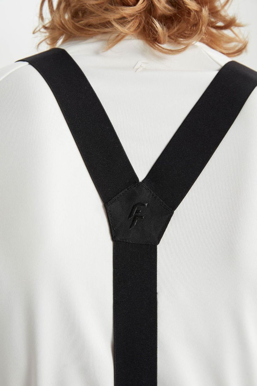 WOMAN Black Regular Fit Strappy Ski Trousers