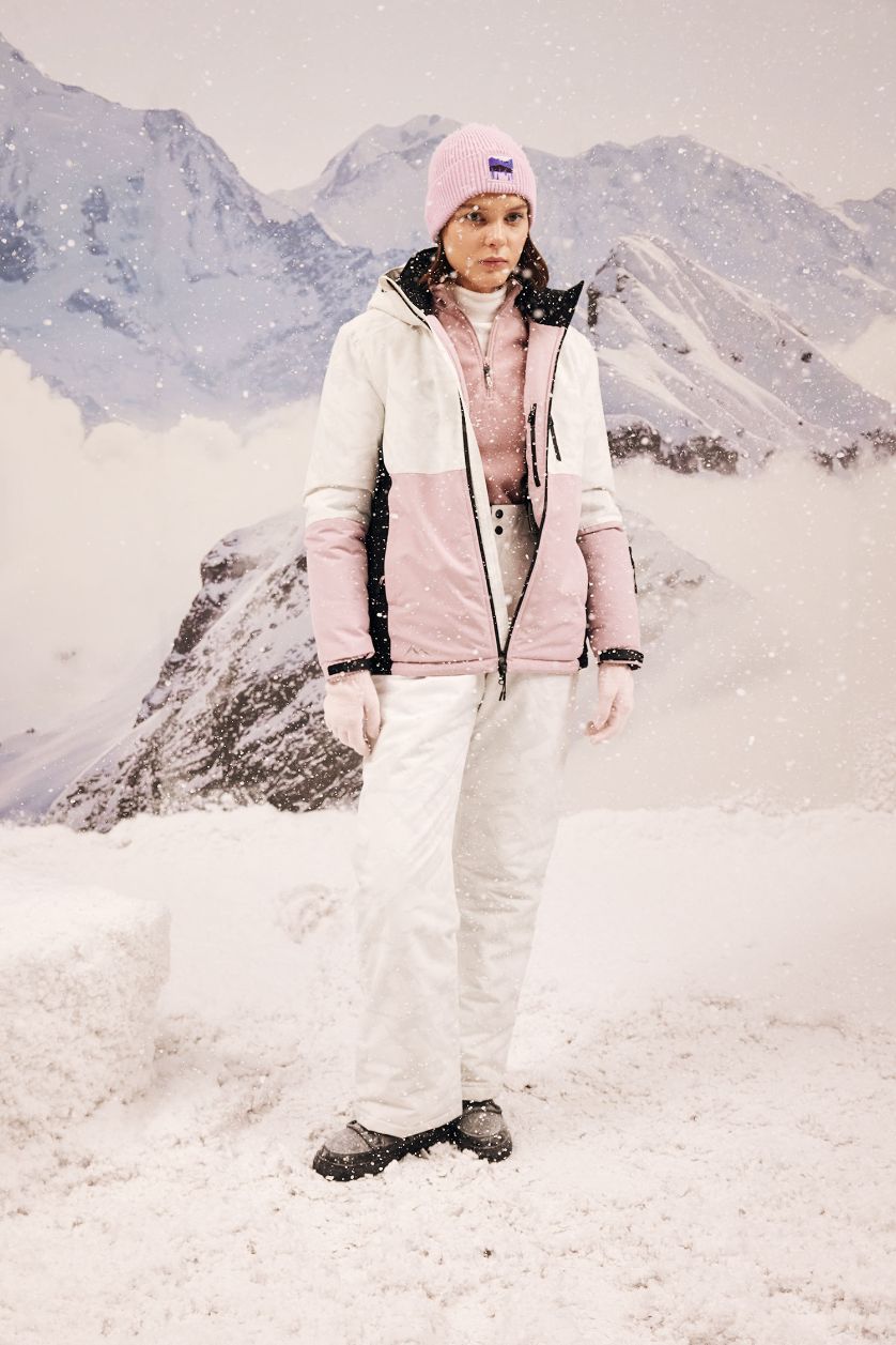 حريمي رمادي فاتح بنطلون تزلج بيزك وتر بروف قصة عادية