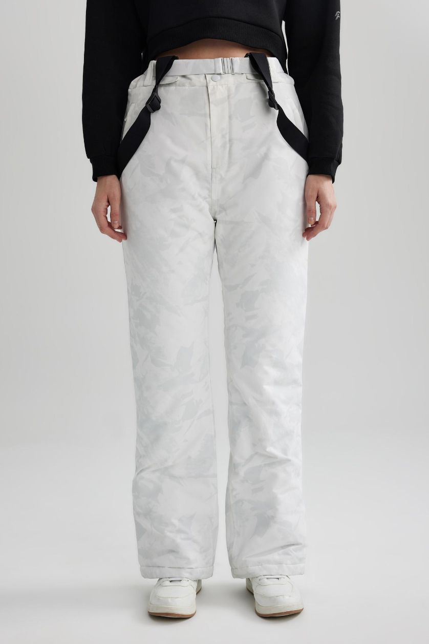 حريمي رمادي فاتح بنطلون تزلج بيزك وتر بروف قصة عادية