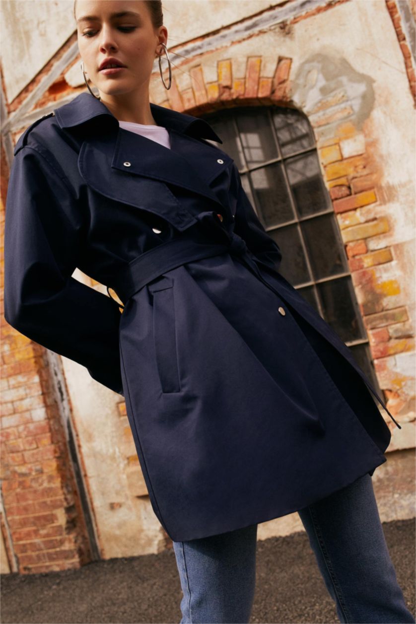 Navy WOMAN Trenchcoat 2788941 | DeFacto